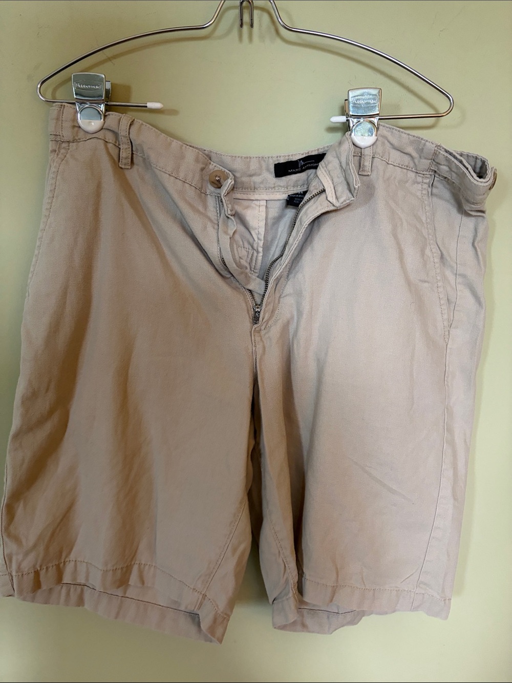 Marc Anthony Light Beige Linen-Blend Shorts
